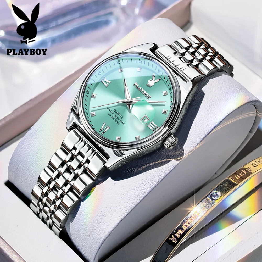 PLAYBOY 3556 Fashion Brand Quartz Movement Watch For Women Roman Digtial Steel Strap 30m Waterproof Luminous Display Watch
PLAYBOY 3556 Fashion Brand Quartz Movement Watch For Women Roman Digtial Steel Strap 30m Waterproof Luminous Display Watch
