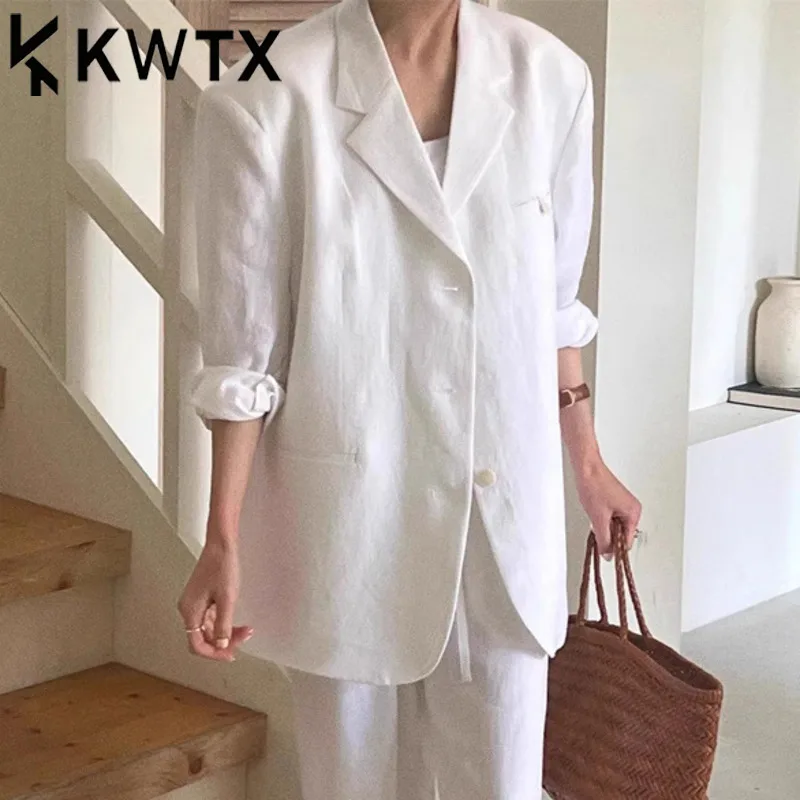 KWTX модные льняные пиджаки для женщин, однобортные повседневные свободные пальто с длинными рукавами, женские солнцезащитные куртки, новинка лета 2023 г.
KWTX модные льняные пиджаки для женщин, однобортные повседневные свободные пальто с длинными рукавами, женские солнцезащитные куртки, новинка лета 2023 г.