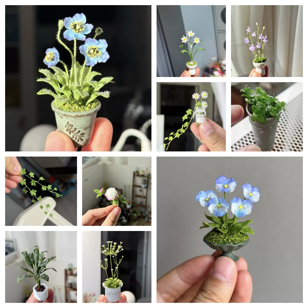 Handmade 1:12 Clay Flowers: Lily of Valley, Tulip & Hydrangea Potted Plants for BJD Dollhouse Garden & Terrarium Decor
Handmade 1:12 Clay Flowers: Lily of Valley, Tulip & Hydrangea Potted Plants for BJD Dollhouse Garden & Terrarium Decor