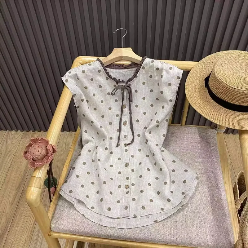 Loose Women's Shirt Summer New Style Big Size Stripe Sleeveless Cotton Linen Belted Coat Shirt Breathable Thin High Waist rou...
Loose Women's Shirt Summer New Style Big Size Stripe Sleeveless Cotton Linen Belted Coat Shirt Breathable Thin High Waist rou...
