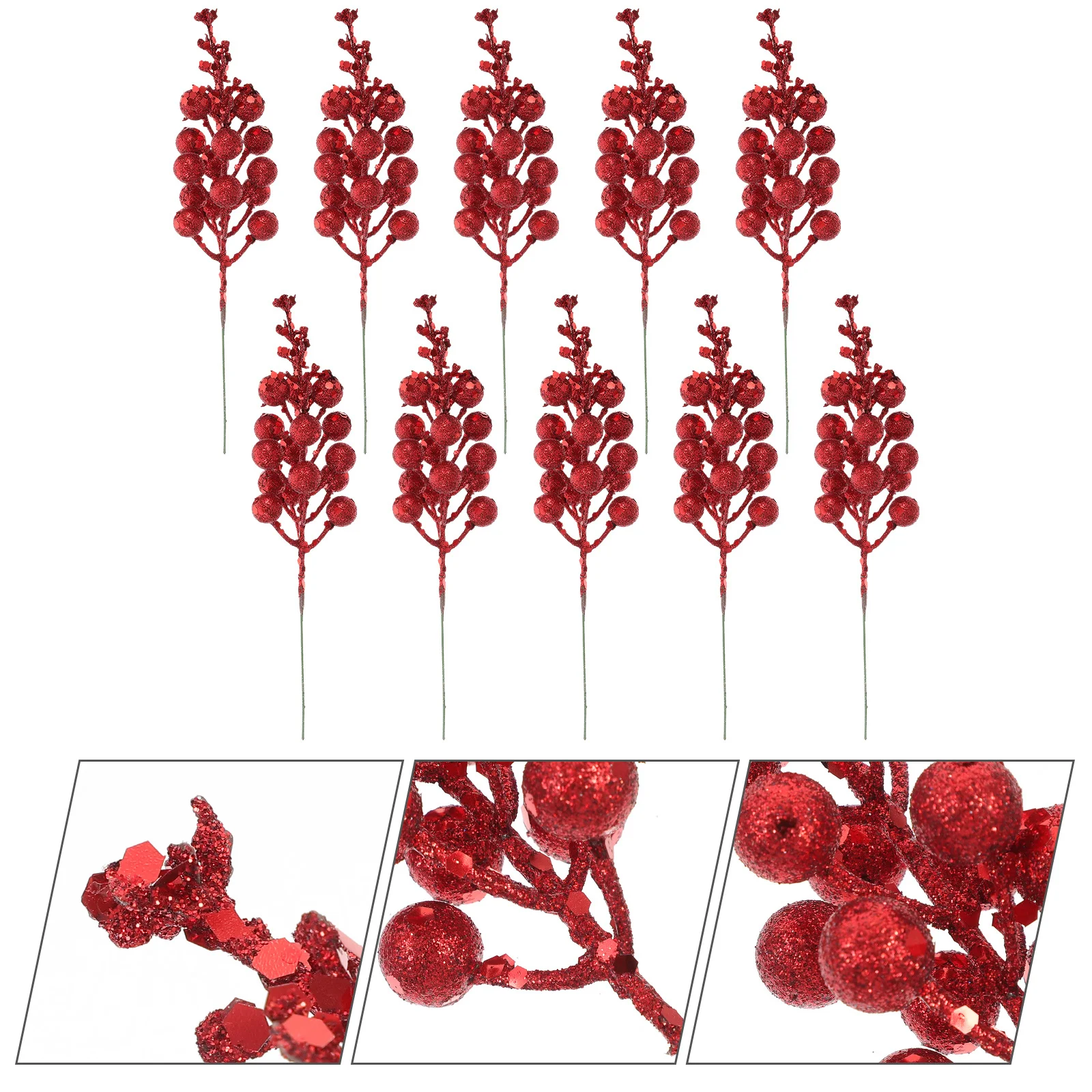 10Pcs Artificial Berry Stems Glitter Fake Berry Branch Xmas Tree Christmas Wreath Garland Picks Winter Holiday Decor
10Pcs Artificial Berry Stems Glitter Fake Berry Branch Xmas Tree Christmas Wreath Garland Picks Winter Holiday Decor