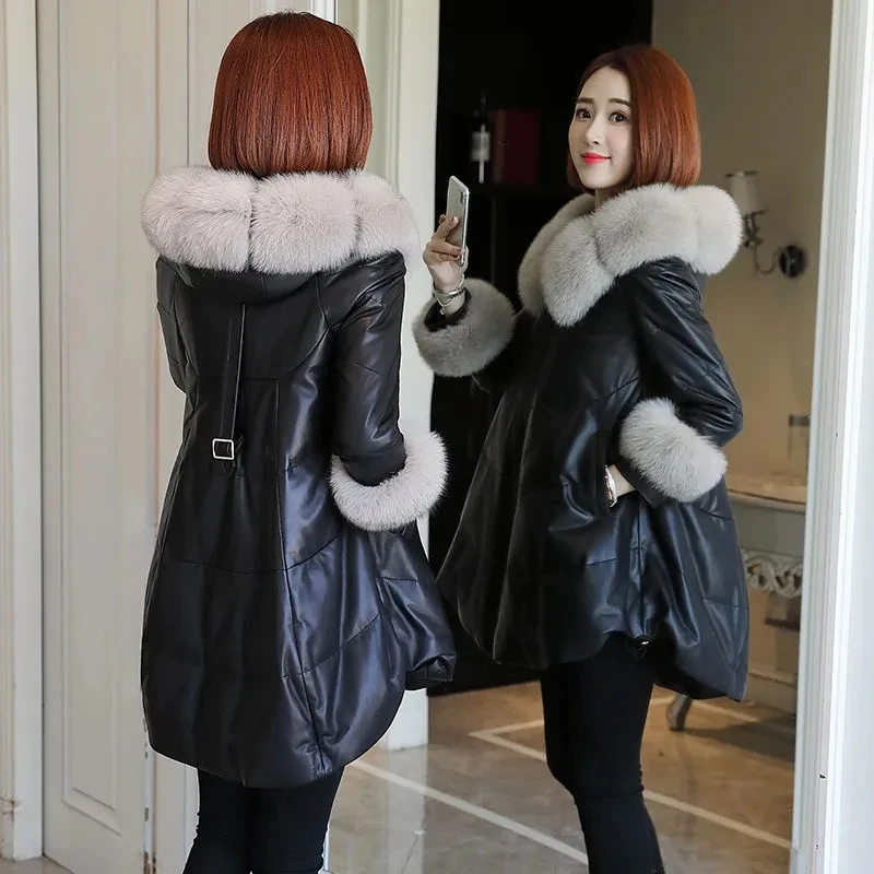 Women Autumn Winter Pu Leather Jacket Cape Coat Ladies Down Cotton Jacket 2024 Winter Thicken Jacket Female Fur Collar Fur Coat
Women Autumn Winter Pu Leather Jacket Cape Coat Ladies Down Cotton Jacket 2024 Winter Thicken Jacket Female Fur Collar Fur Coat