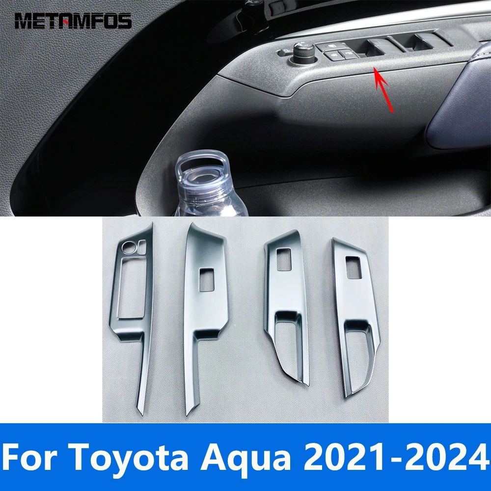 Для Toyota Aqua 2021 2022 2023 2024 матовая крышка переключателя стеклоподъемника внутренняя отделка подлокотника декоративная рамка аксессуары для интерьера автомобиля 
Для Toyota Aqua 2021 2022 2023 2024 матовая крышка переключателя стеклоподъемника внутренняя отделка подлокотника декоративная рамка аксессуары для интерьера автомобиля