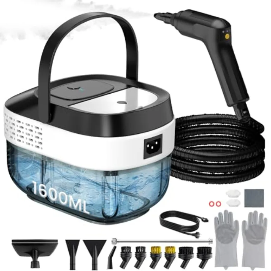 Pressurized Steam Cleaner 1.6L 3-Level Adjustable Steamer for Home Car Kitchen Floor Multi-Surface Cleaning Machine 2500W 10s H
Pressurized Steam Cleaner 1.6L 3-Level Adjustable Steamer for Home Car Kitchen Floor Multi-Surface Cleaning Machine 2500W 10s H