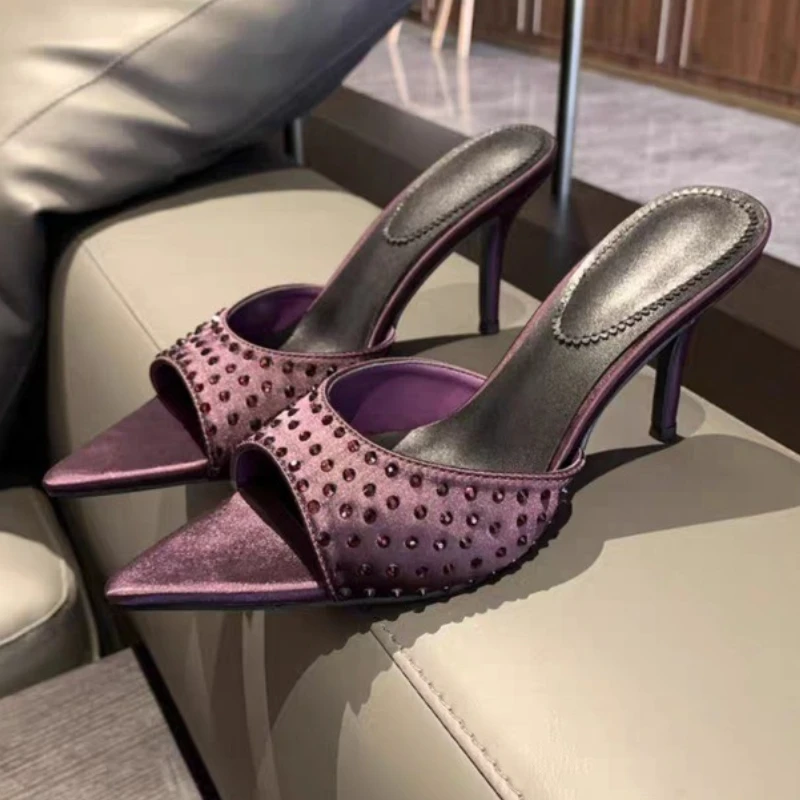 Crystal High Heels Slippers Pointed Toe Heeled Sandals Women Shoes 2025 Summer New Fad Stilettos Pumps Dress Zapatillas De Mujer
Crystal High Heels Slippers Pointed Toe Heeled Sandals Women Shoes 2025 Summer New Fad Stilettos Pumps Dress Zapatillas De Mujer