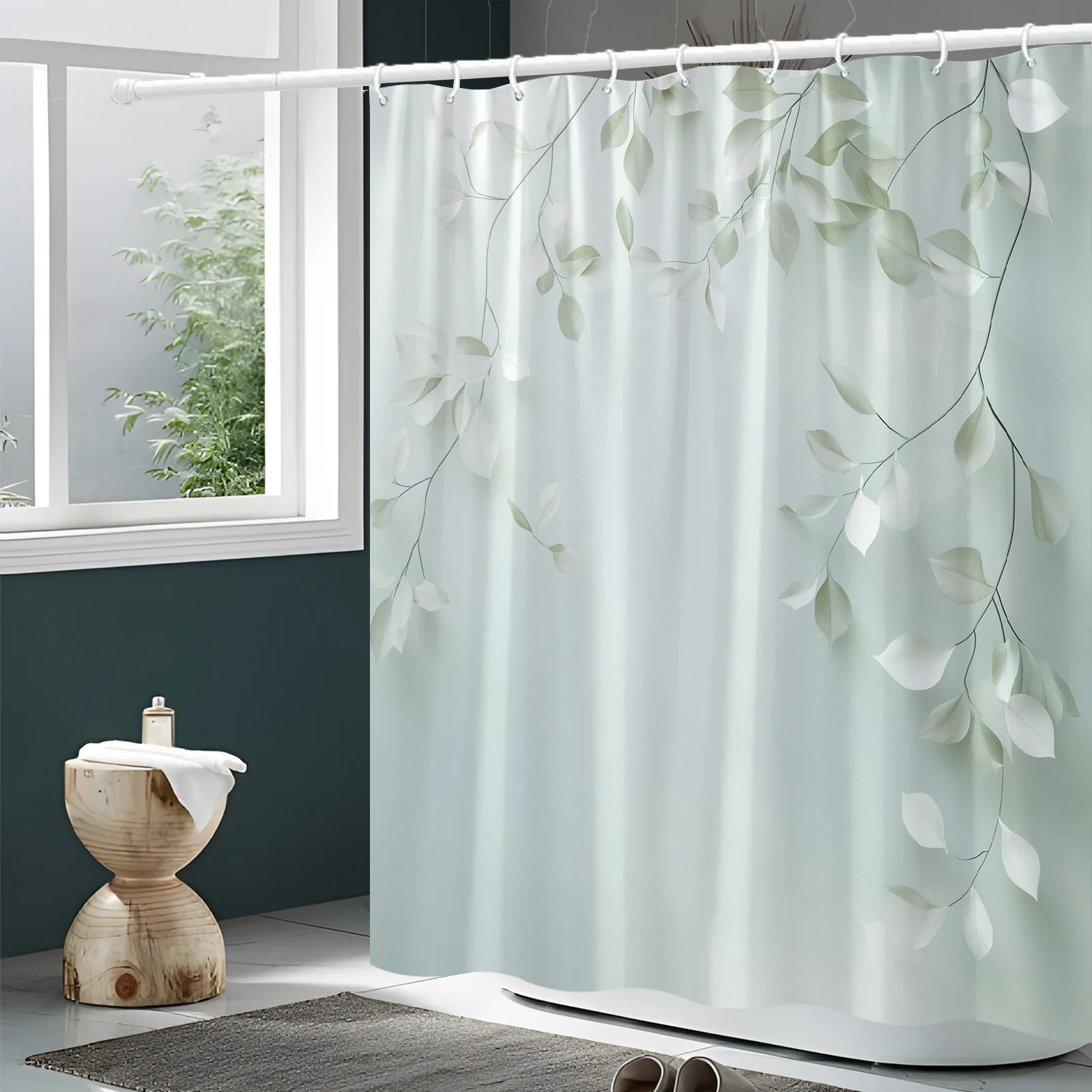 1 Serenity Polyester Shower Curtain, Light Green Leaves and Dark Branches Pattern, Machine Washable, Woven Fabric, Fashion Theme
1 Serenity Polyester Shower Curtain, Light Green Leaves and Dark Branches Pattern, Machine Washable, Woven Fabric, Fashion Theme