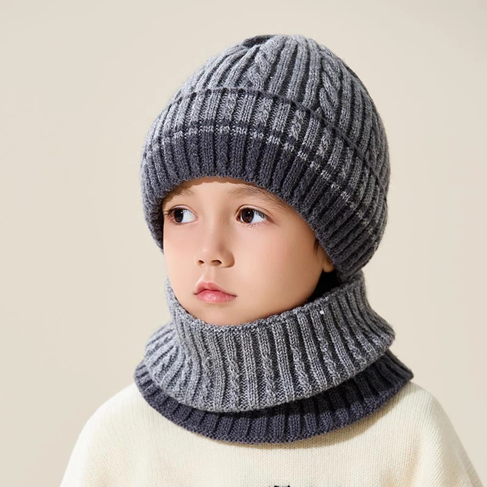Children's Hat Scarf Set Thiened Knitted Caps Boys Girls Autumn Winter Warm Beanies Windproof Soft Comfortable Woolen Cap
Children's Hat Scarf Set Thiened Knitted Caps Boys Girls Autumn Winter Warm Beanies Windproof Soft Comfortable Woolen Cap