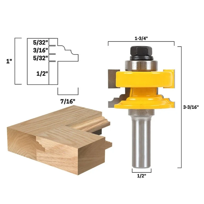 For Wood Woodworking Tool 1PC 1/2" 12.7MM 12MM Shank Milling Cutter Wood Carving Classical Reversible Glass Door Router Bit
For Wood Woodworking Tool 1PC 1/2" 12.7MM 12MM Shank Milling Cutter Wood Carving Classical Reversible Glass Door Router Bit
