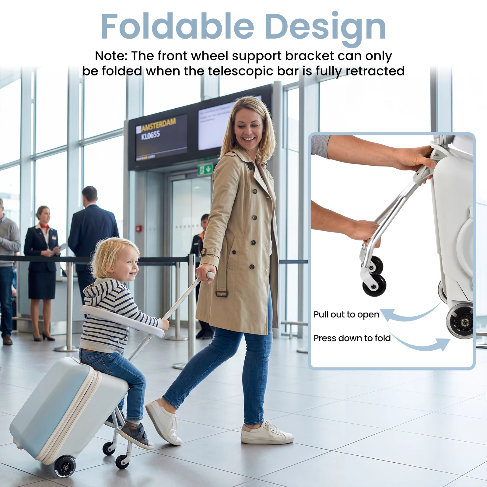 Toddler Ride on Luggage 20 Inch 2 in 1 Carry On Suitcase, Kids Travel Suitcase with Seat and Safety Guardrail, Detachable Rideable Stroller Bag with Spinner Wheels for Airplane Travels, Blue and Pink
Toddler Ride on Luggage 20 Inch 2 in 1 Carry On Suitcase, Kids Travel Suitcase with Seat and Safety Guardrail, Detachable Rideable Stroller Bag with Spinner Wheels for Airplane Travels, Blue and Pink
