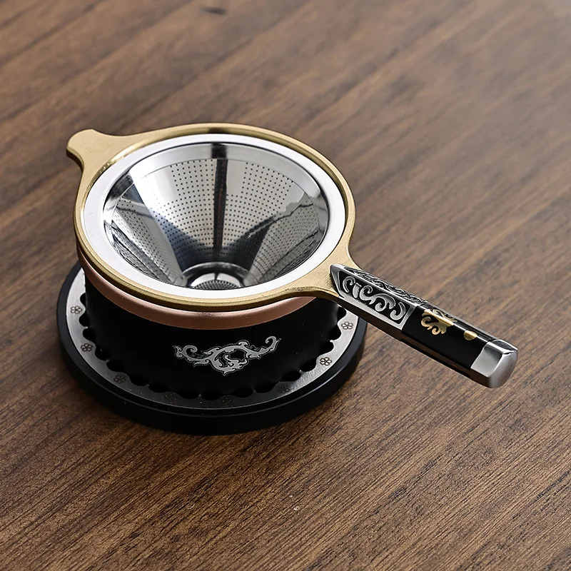 Stainless Steel Tea Strainer with Handle Kung Fu Tea Filter with Base Durable Separator for Home and Office Use
Stainless Steel Tea Strainer with Handle Kung Fu Tea Filter with Base Durable Separator for Home and Office Use