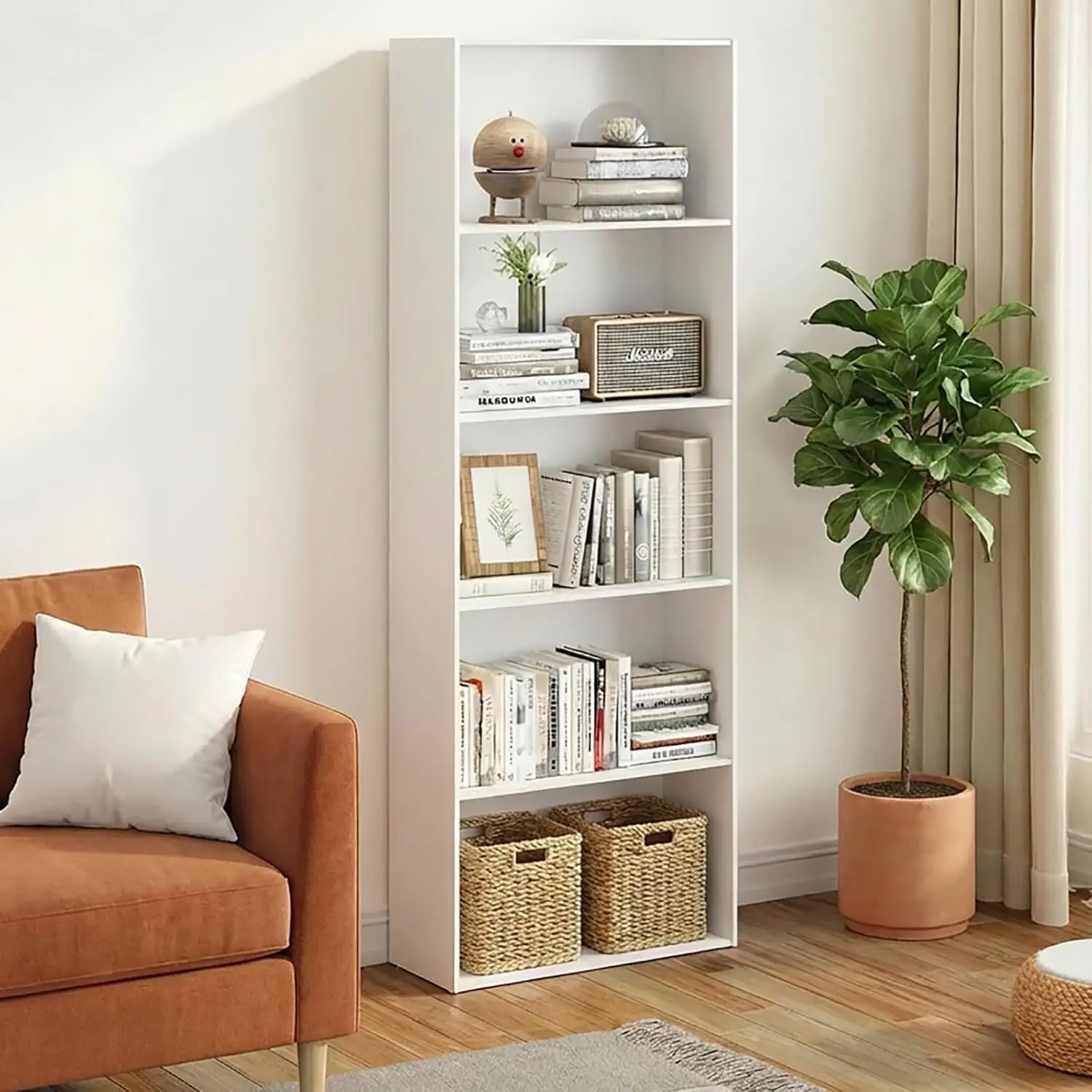67" 5-Tier Wood Bookshelf Open Storage Cabinet Home Office Living Room 200LBS, Customized
67" 5-Tier Wood Bookshelf Open Storage Cabinet Home Office Living Room 200LBS, Customized