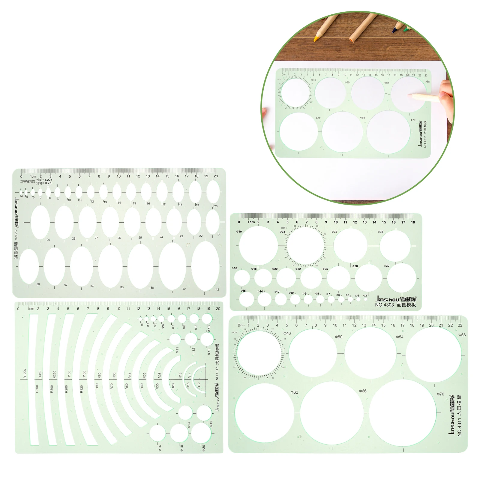 4pcs Geometric Stencils Measuring Template Ruler Set For Drawing Architecture Design Templates Students Multiple Shapes
4pcs Geometric Stencils Measuring Template Ruler Set For Drawing Architecture Design Templates Students Multiple Shapes