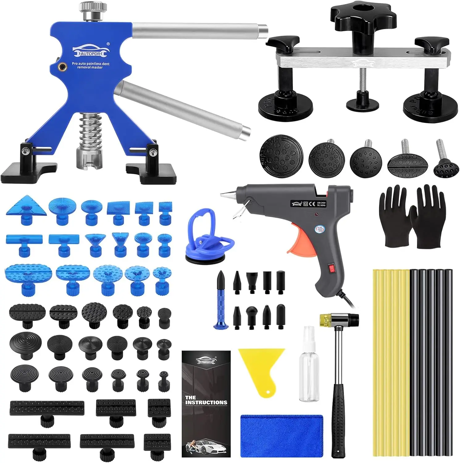 Car Dent Puller Kit with Adjustable Lifter, Hot Glue Gun, Bridge Puller & Adhesive Remover for Hail Damage, Small to Medium Dent
Car Dent Puller Kit with Adjustable Lifter, Hot Glue Gun, Bridge Puller & Adhesive Remover for Hail Damage, Small to Medium Dent