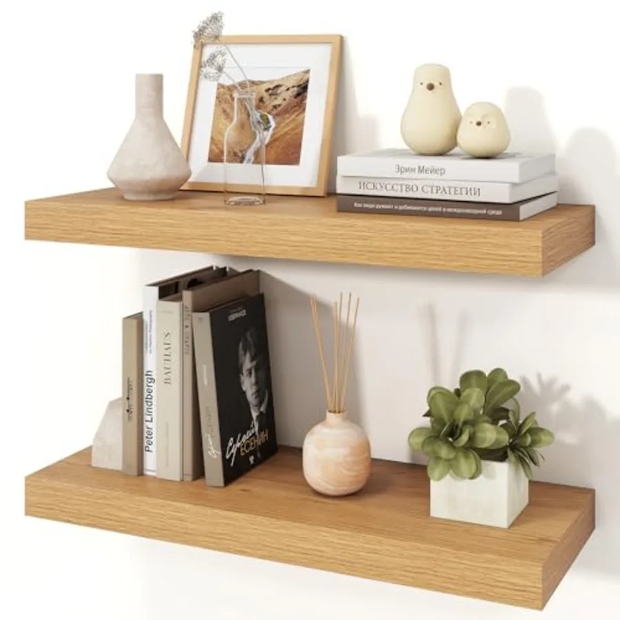 Floating Shelves for Wall, 9.3" Deep Wall Mounted Wood Shelves for Bathroom, Bedroom, Living Room, Kitchen, Hanging Shelf for B
Floating Shelves for Wall, 9.3" Deep Wall Mounted Wood Shelves for Bathroom, Bedroom, Living Room, Kitchen, Hanging Shelf for B