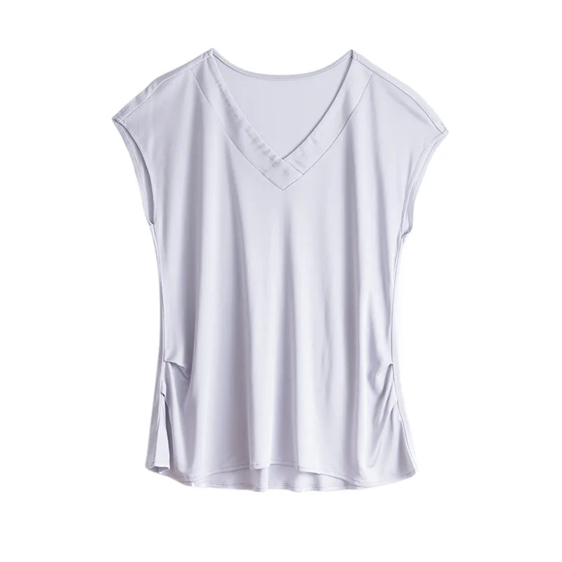 Spring And Summer Solid Color Mulberry Silk Pullover V-Neck Base Shirt Silk Top Women'S Short Sleeved T-Shirt Loose Vest
Spring And Summer Solid Color Mulberry Silk Pullover V-Neck Base Shirt Silk Top Women'S Short Sleeved T-Shirt Loose Vest