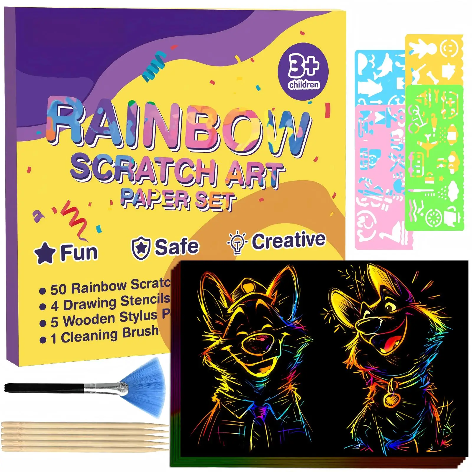 0 Pcs Scratch Art for Kids, Ages 3-8, Rainbow Scratch Paper Kit, Magic Scratch Off Art Craft Set, Mess-Free Kids Craft Supplies, Easter Basket Stuffers, Christmas Toys
0 Pcs Scratch Art for Kids, Ages 3-8, Rainbow Scratch Paper Kit, Magic Scratch Off Art Craft Set, Mess-Free Kids Craft Supplies, Easter Basket Stuffers, Christmas Toys