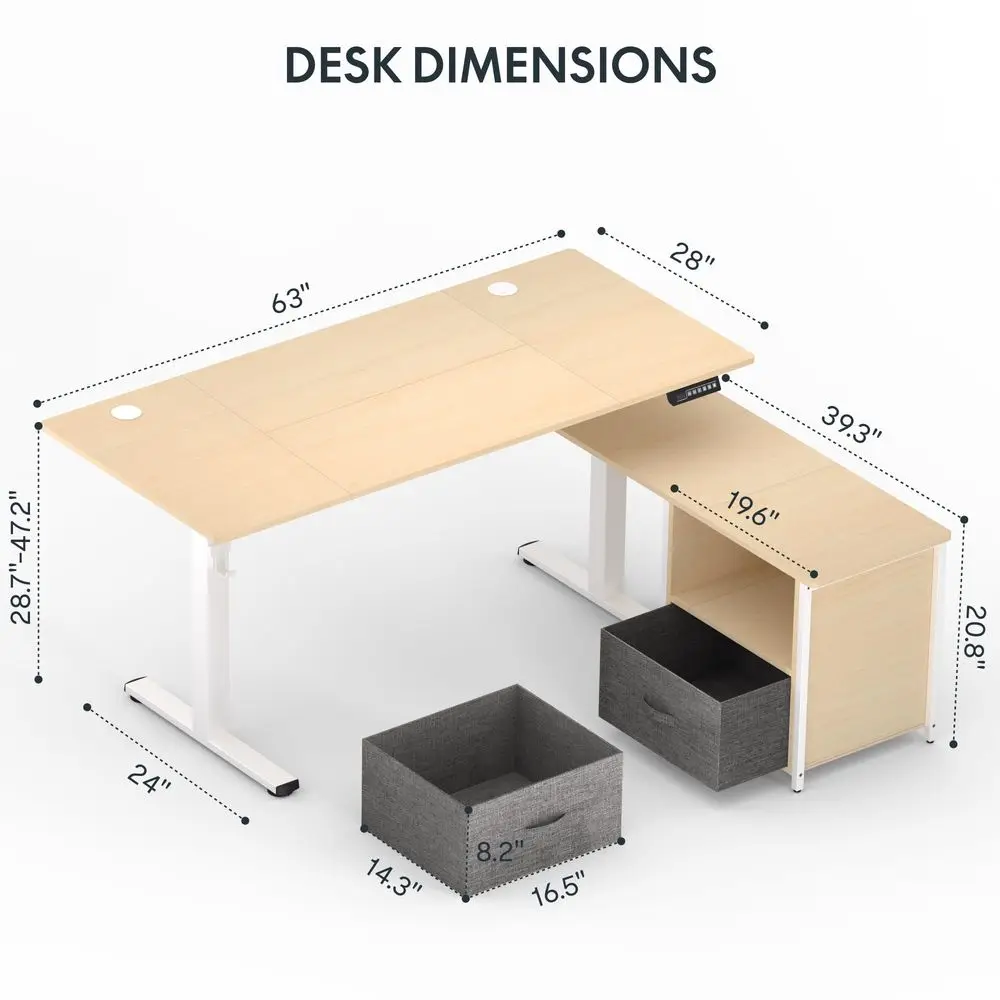 L Shaped Standing Desk with Drawers, Large Electric Height Adjustable Executive Desk, Sit Stand Desk for Home Office and Workst
L Shaped Standing Desk with Drawers, Large Electric Height Adjustable Executive Desk, Sit Stand Desk for Home Office and Workst