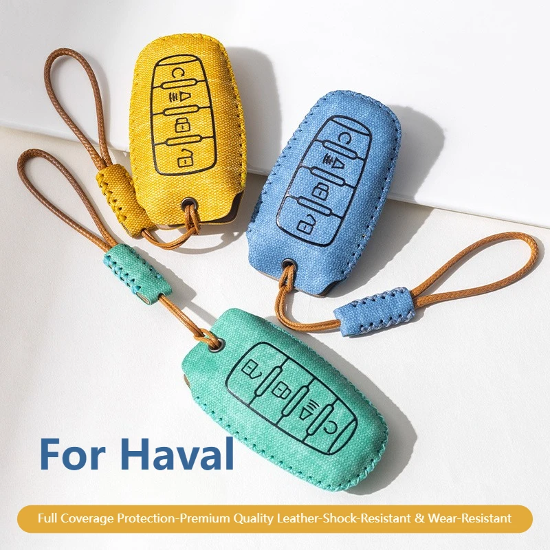 Leather Smart Car Key Fob Cover For GWM Haval H6 GT F7 Jolion POER Sahar Cannon Dargo Remote Shell Holder Bag Keychain
Leather Smart Car Key Fob Cover For GWM Haval H6 GT F7 Jolion POER Sahar Cannon Dargo Remote Shell Holder Bag Keychain