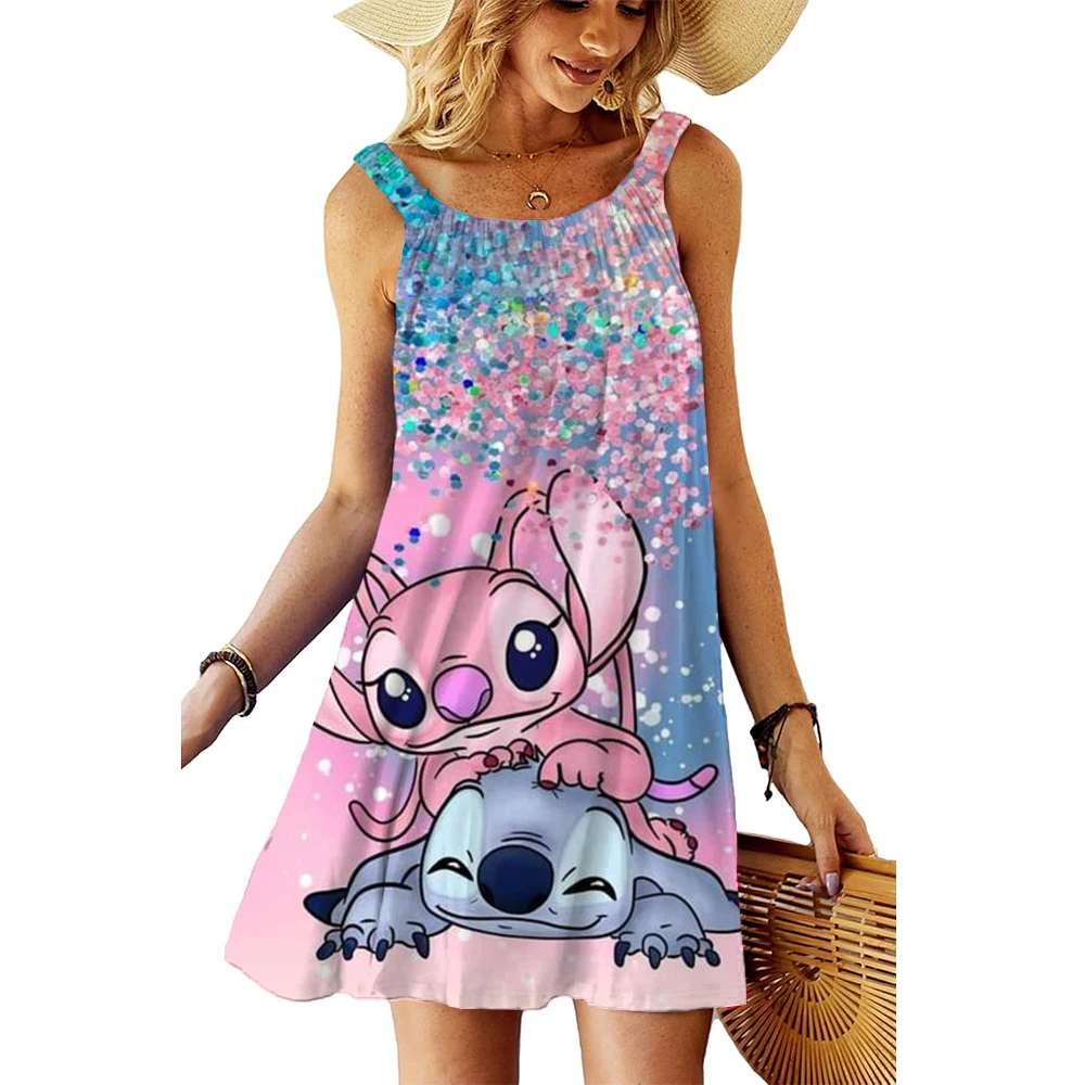 Sexy DressDisney Stitch print Fashion Summer Dresses 2025 Crew Neck Disney Women's Elegant Chic Mini Trim Neck Slip Dress
Sexy DressDisney Stitch print Fashion Summer Dresses 2025 Crew Neck Disney Women's Elegant Chic Mini Trim Neck Slip Dress 