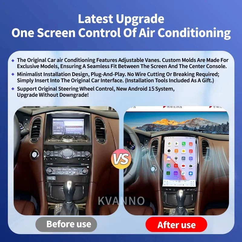 2DIN 14.5" Android15 Car Audio For Infiniti EX25 E35 EX37 EX30D QX50 QX70 2008-2016 BT Player 4G GPS DSP Wireless Carplay Screen
2DIN 14.5" Android15 Car Audio For Infiniti EX25 E35 EX37 EX30D QX50 QX70 2008-2016 BT Player 4G GPS DSP Wireless Carplay Screen