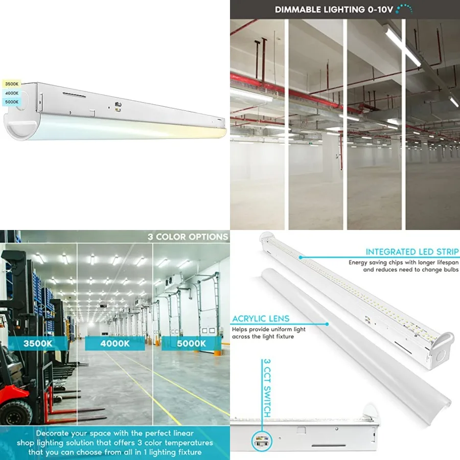 3Feet Slim LED Shop Light, 25W, 3450 Lumens, Linear Strip, 3 Color Selectable 3500K-5000K, 0-10V Dimmable, Flush Mount, UL List
3Feet Slim LED Shop Light, 25W, 3450 Lumens, Linear Strip, 3 Color Selectable 3500K-5000K, 0-10V Dimmable, Flush Mount, UL List