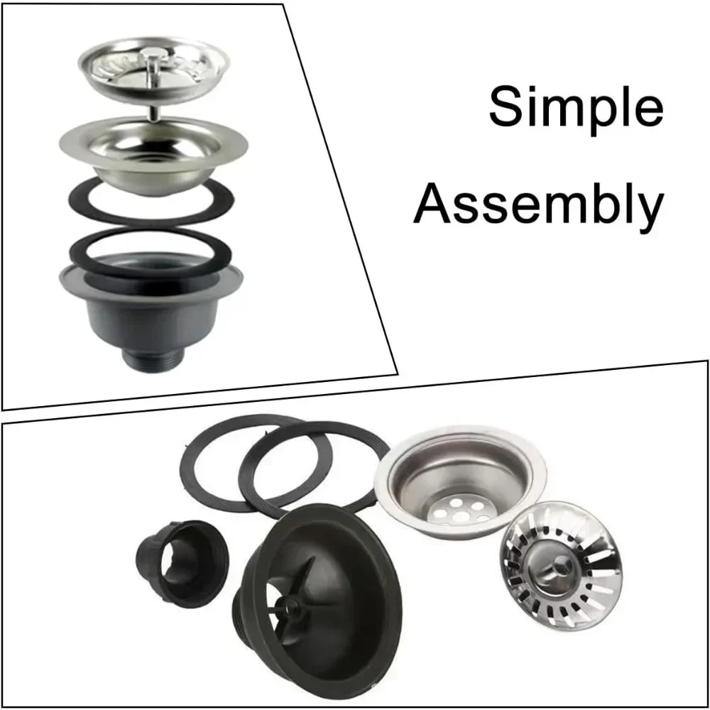 Сливной фильтр-пробка для кухонной мойки 110 мм, совместимый с корзинчатым фильтром, комплект для сбора отходов, уловитель волос для ванной, фланец из нержавеющей стали
Сливной фильтр-пробка для кухонной мойки 110 мм, совместимый с корзинчатым фильтром, комплект для сбора отходов, уловитель волос для ванной, фланец из нержавеющей стали