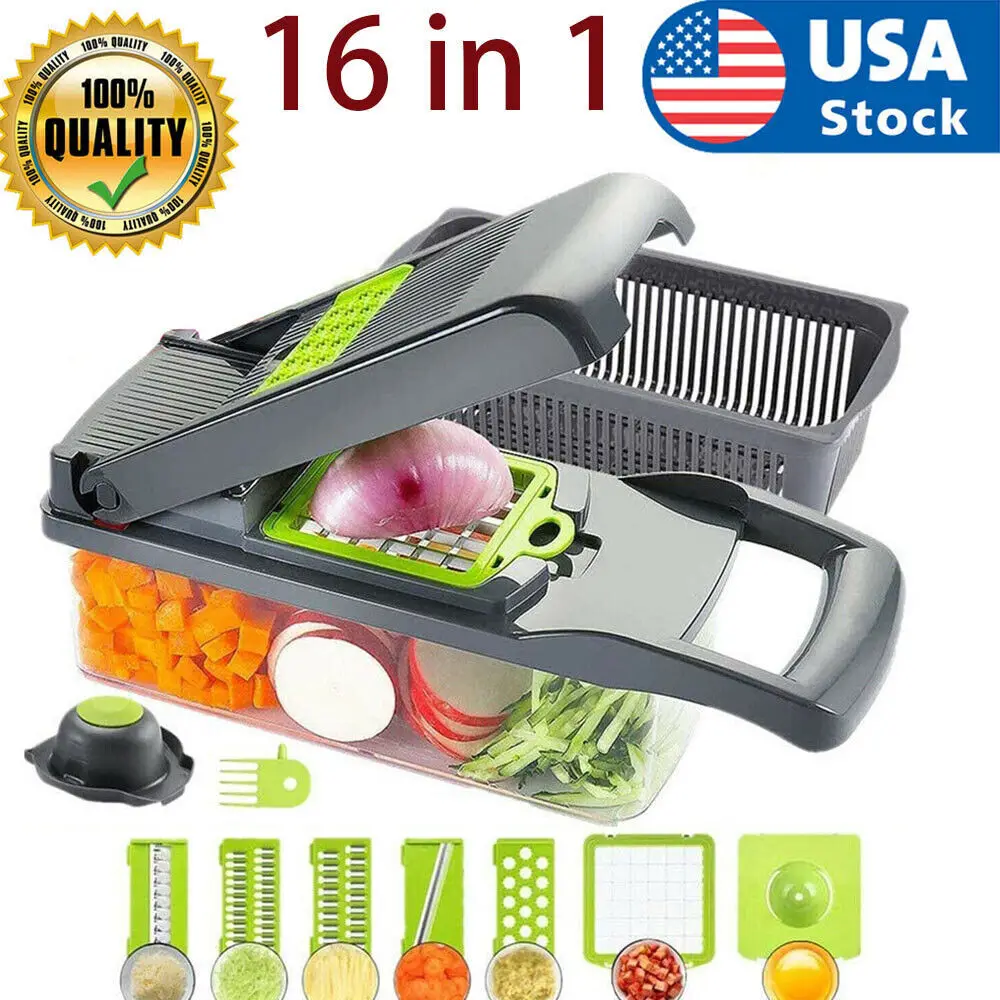 16 In 1 Fruit Vegetable Slicer Cutter Food Onion Veggie Dicer Chopper Kitchen US
16 In 1 Fruit Vegetable Slicer Cutter Food Onion Veggie Dicer Chopper Kitchen US
