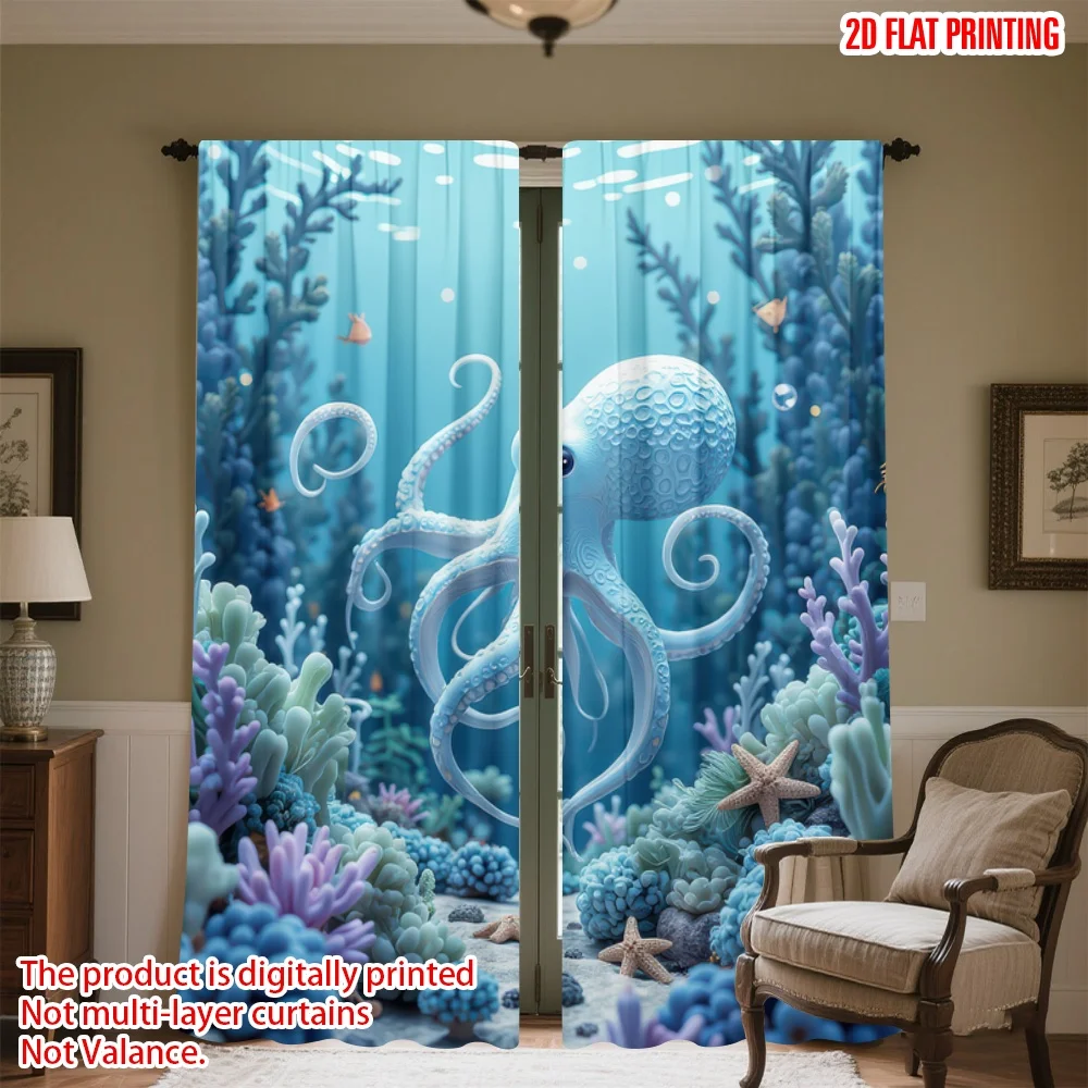 2D flat printing 2pcs Window Drapes Underwater Octopus Scene Digital Printed Polyester Drapes Birthday Party Perfect for Festive
2D flat printing 2pcs Window Drapes Underwater Octopus Scene Digital Printed Polyester Drapes Birthday Party Perfect for Festive
