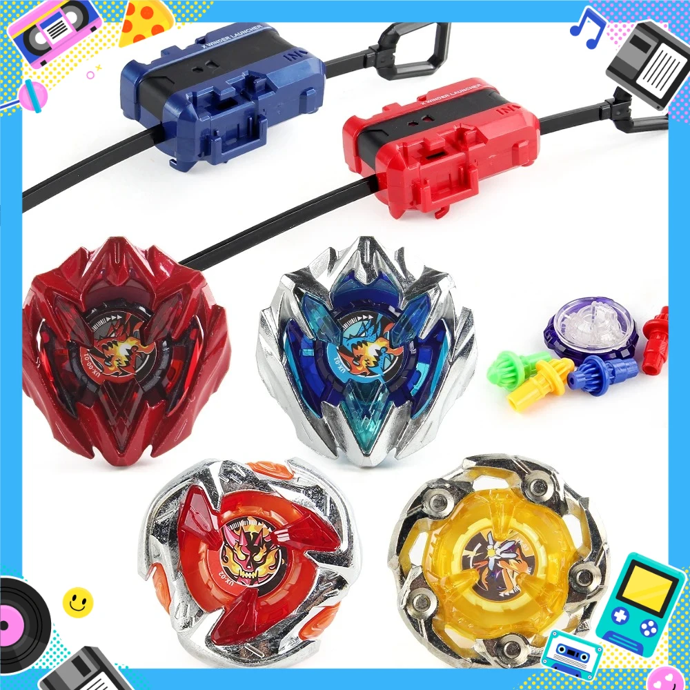 4 in 1 Gyro Metal Spinning Top Booster with 2 Pieces Ripcord Launchers Battle Toy Set New
4 in 1 Gyro Metal Spinning Top Booster with 2 Pieces Ripcord Launchers Battle Toy Set New