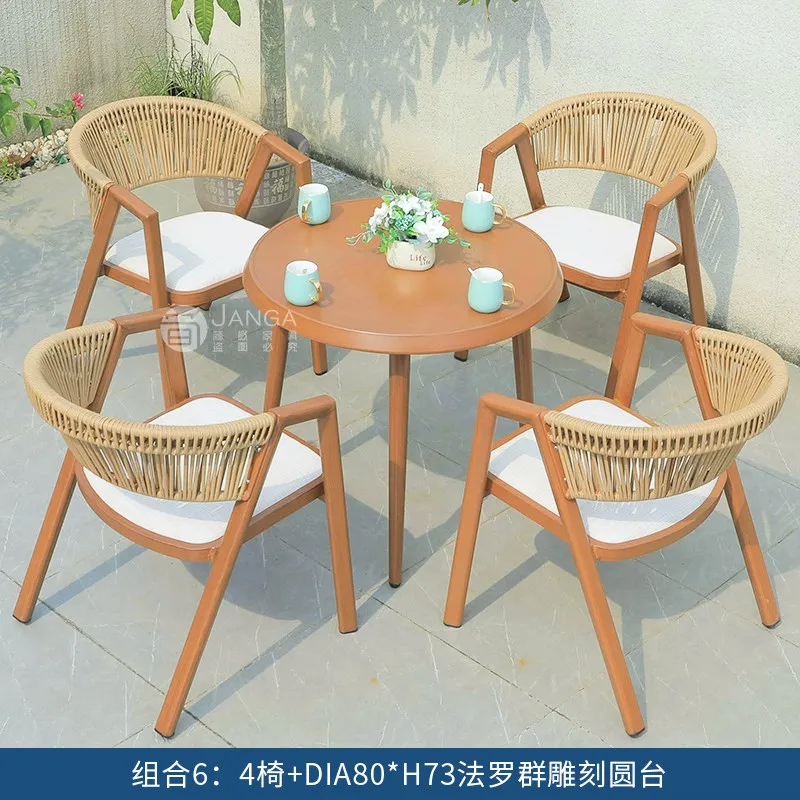 Комплект для отдыха на открытом воздухе: плетеное кресло и кофейный столик из алюминиевого сплава, водонепроницаемые и солнцезащитные.
Комплект для отдыха на открытом воздухе: плетеное кресло и кофейный столик из алюминиевого сплава, водонепроницаемые и солнцезащитные.