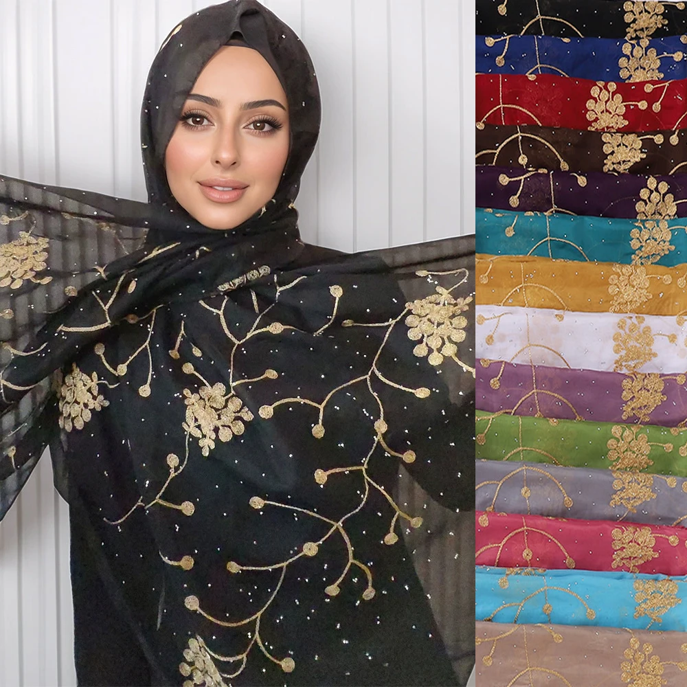 15Color Chiffon Girls Hijab Embroidered Rhinestone Decoration Wrap Scarf for Muslim Woman Hijab Foulard Jersey Premium Turbans
15Color Chiffon Girls Hijab Embroidered Rhinestone Decoration Wrap Scarf for Muslim Woman Hijab Foulard Jersey Premium Turbans