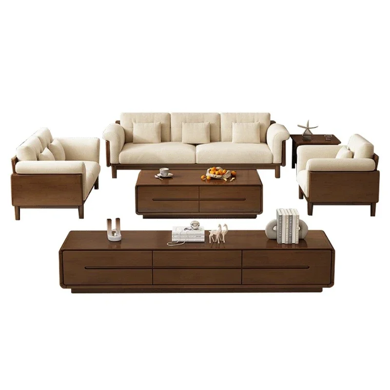 Winter and summer dual-purpose small apartment living room straight row cotton and linen wood plus fabric sofa
Winter and summer dual-purpose small apartment living room straight row cotton and linen wood plus fabric sofa