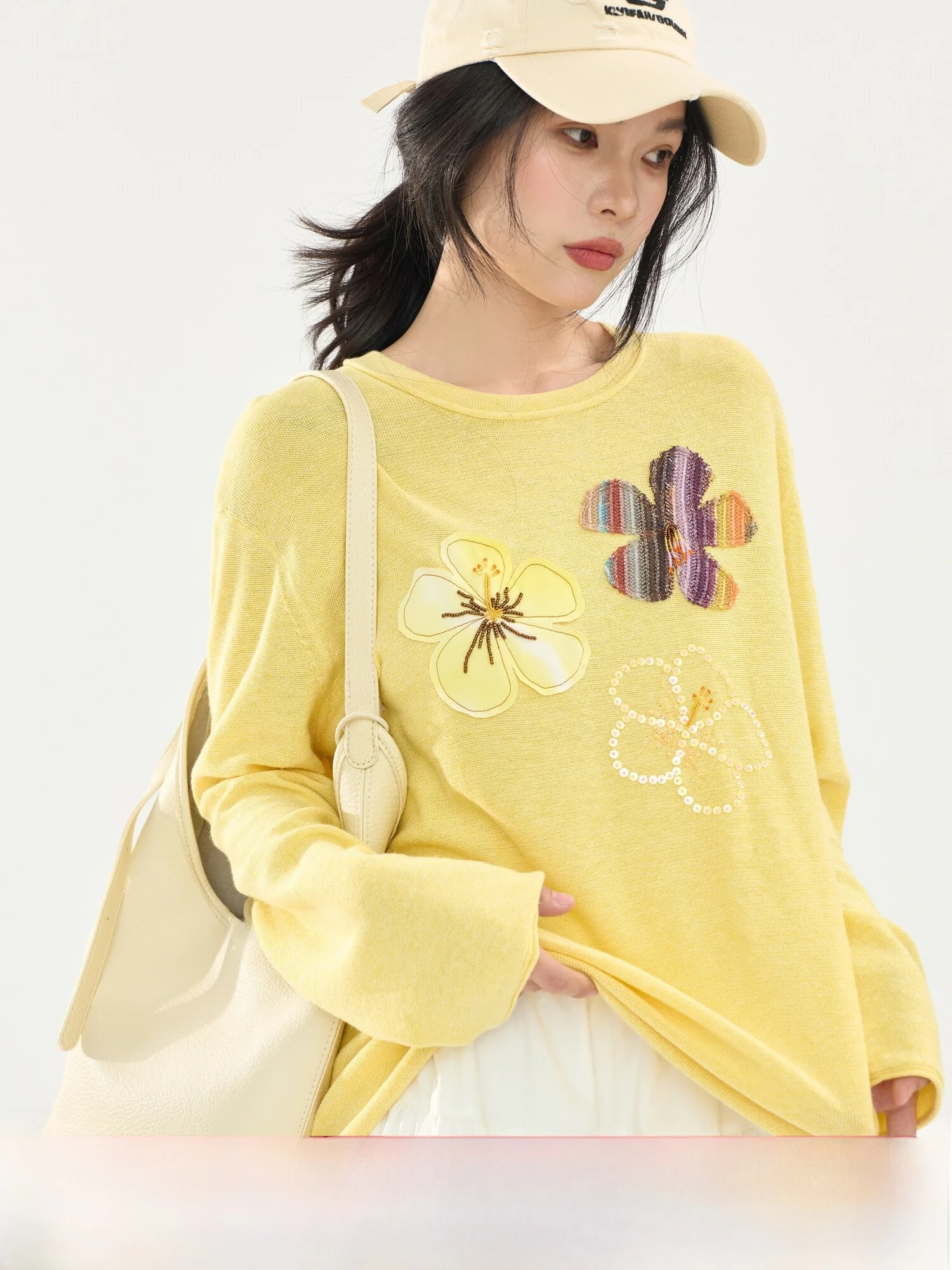 Yellow Floral Splice Long Sleeve Knitted T-Shirt Women's Casual Loose Thin Summer New Style Fashionable Cover up Top
Yellow Floral Splice Long Sleeve Knitted T-Shirt Women's Casual Loose Thin Summer New Style Fashionable Cover up Top