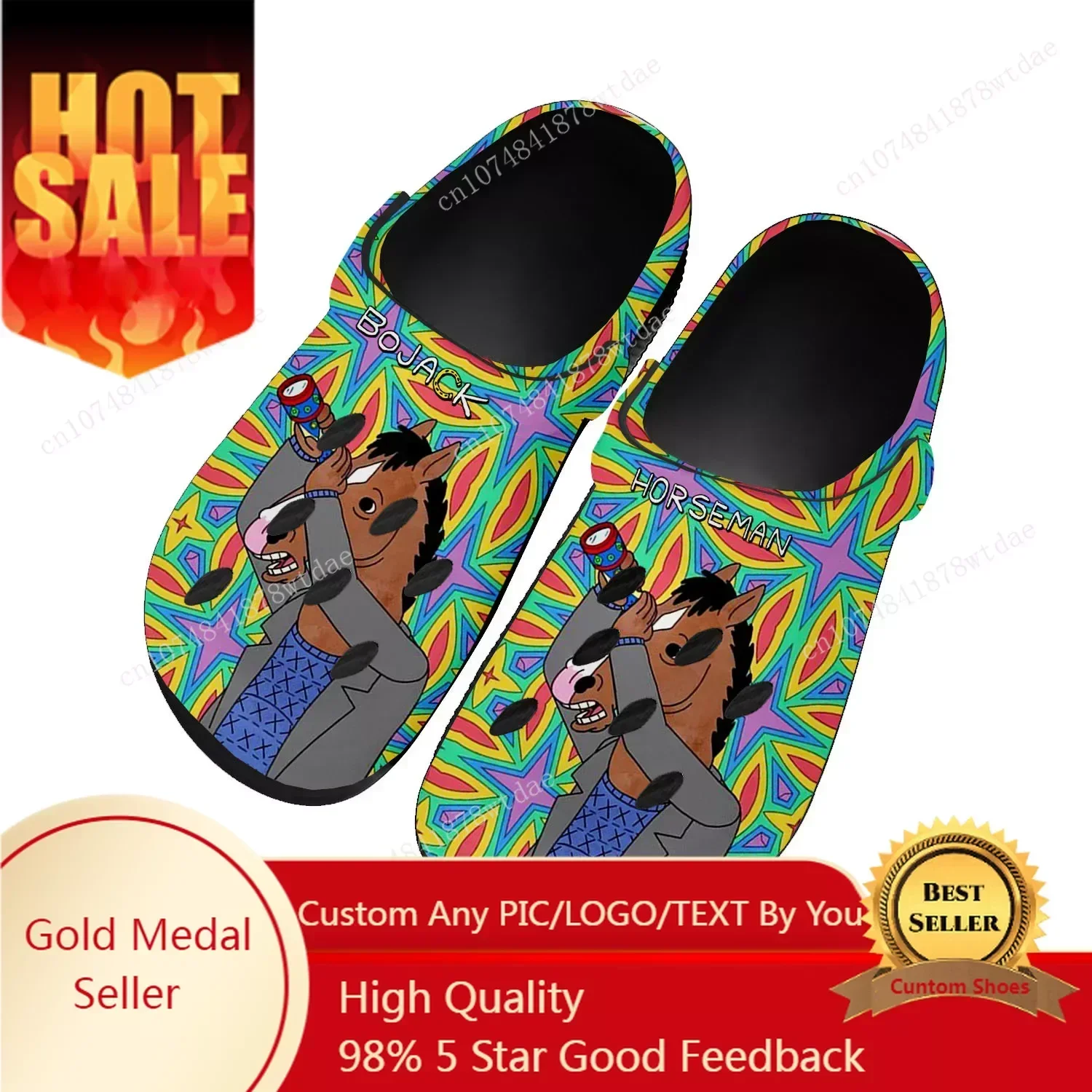 Horse Man Home Clogs Men Women Youth Boy Girl Custom Made Water Shoes BoJack Anime Cartoon Garden Beach Hole Slippers Sandals
Horse Man Home Clogs Men Women Youth Boy Girl Custom Made Water Shoes BoJack Anime Cartoon Garden Beach Hole Slippers Sandals