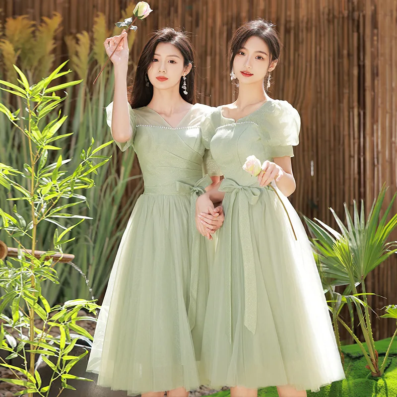 Green Tulle Bridesmaid Dress for Women 2026 New Puff Sleeve A-line Evening Gown Elegant Student Graduation Party Dresses
Green Tulle Bridesmaid Dress for Women 2026 New Puff Sleeve A-line Evening Gown Elegant Student Graduation Party Dresses
