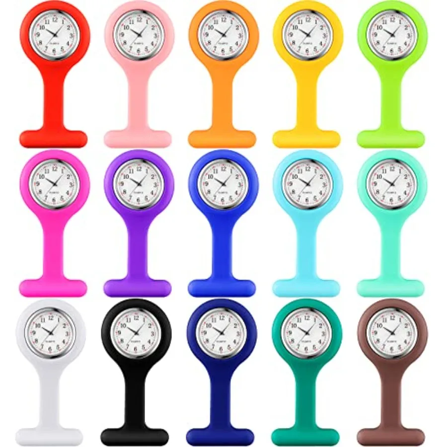 15 Pack Clip on Nurse Watches for Women Men, Silicone Lapel Pin Pocket Fob Stethoscope Watch with Second Hand for Employee Appr
15 Pack Clip on Nurse Watches for Women Men, Silicone Lapel Pin Pocket Fob Stethoscope Watch with Second Hand for Employee Appr