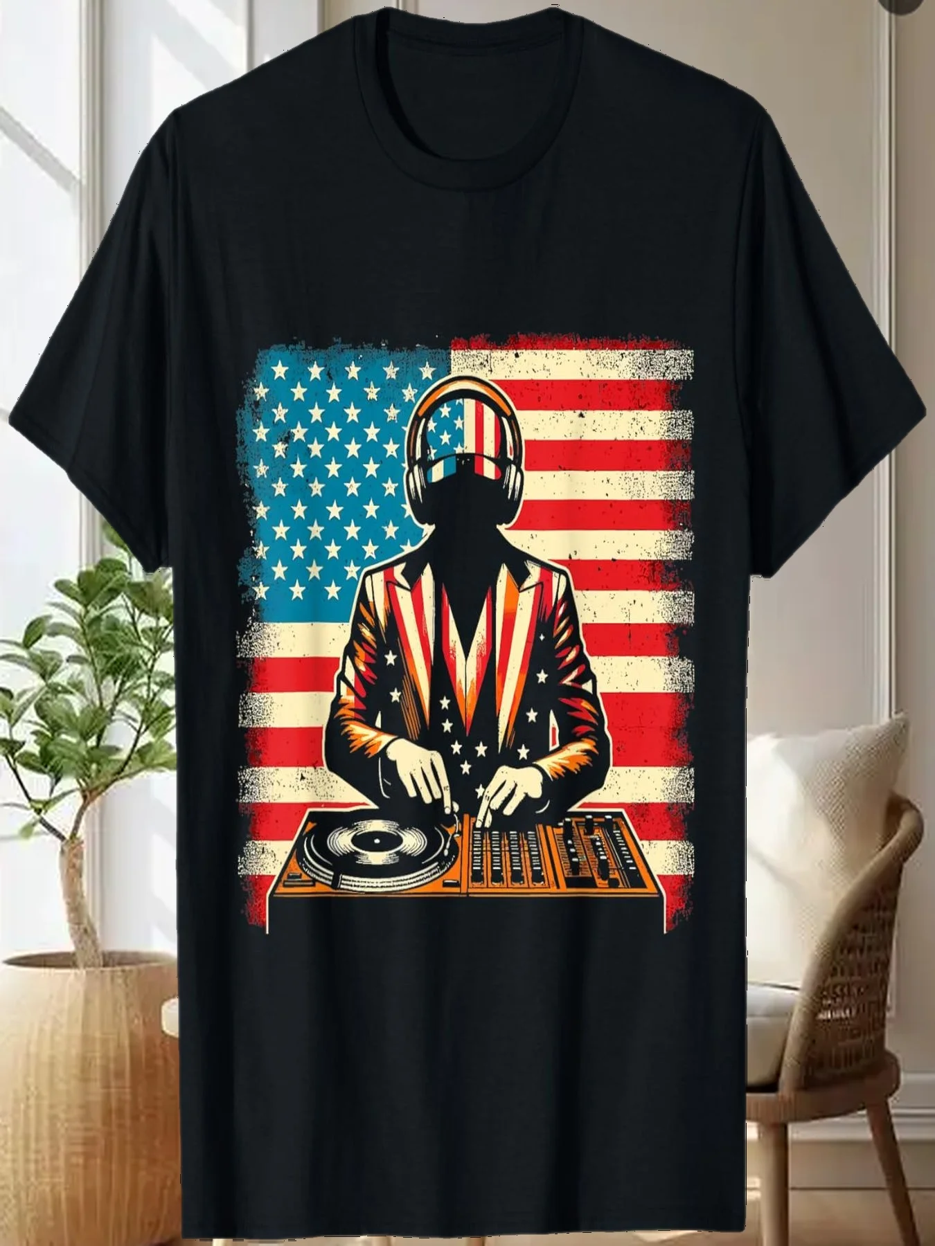 Patriotic American Flag 4th Of July DJ Player Disc Jockey T-Shirt
Patriotic American Flag 4th Of July DJ Player Disc Jockey T-Shirt