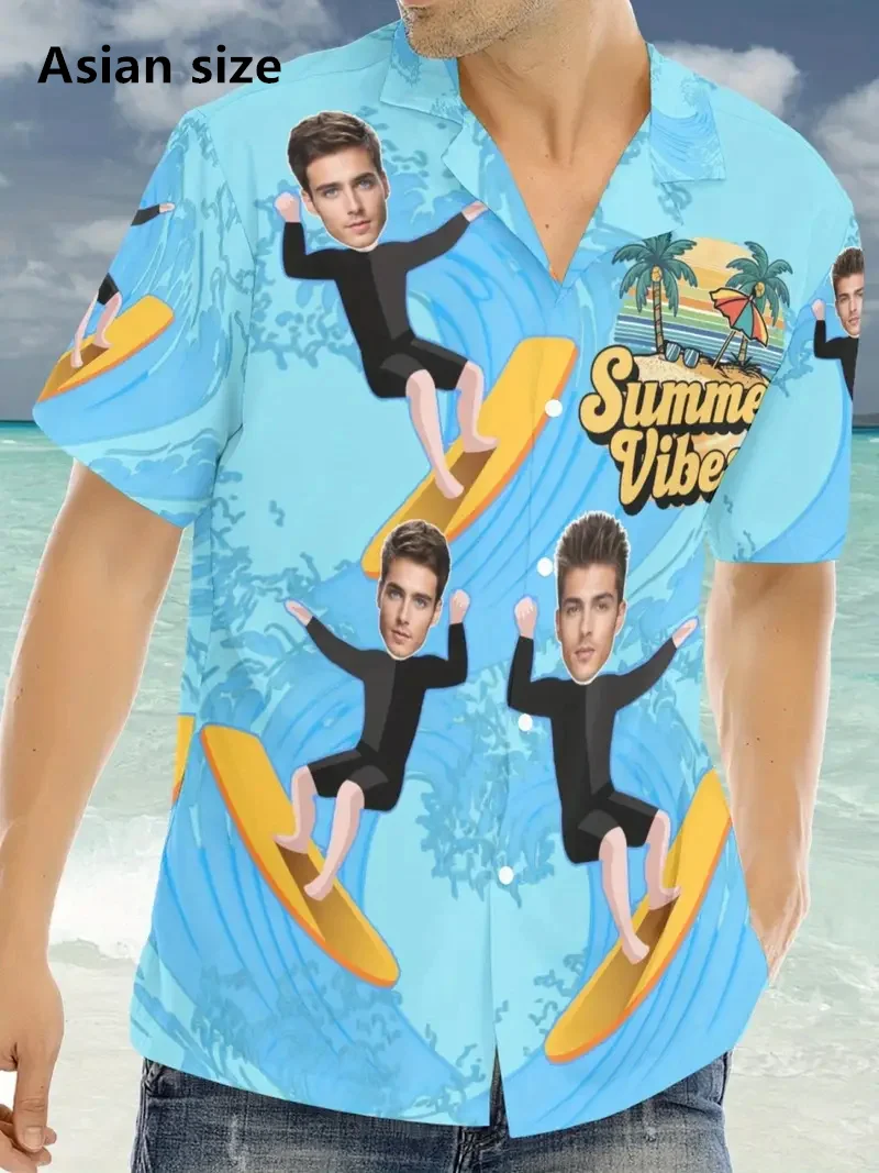 Custom Photo Shirts For Men Women Full Print Short Sleeve Button Hawaii Shirt Clothes Men's Diy Face Party Shirts Streetwear
Custom Photo Shirts For Men Women Full Print Short Sleeve Button Hawaii Shirt Clothes Men's Diy Face Party Shirts Streetwear