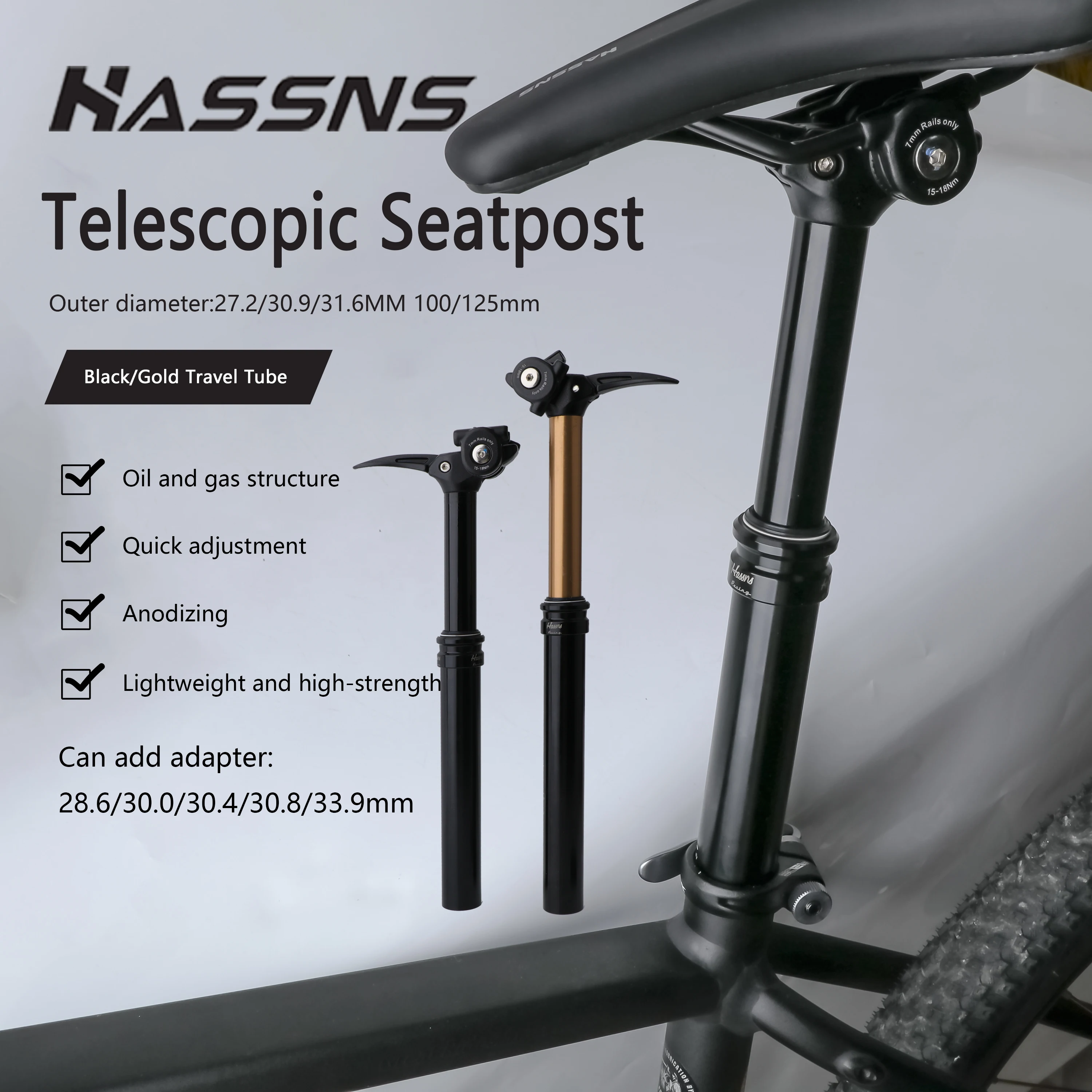 HASSNS Bicycle Seat Post Dropper For Mtb Dropper Post Telescopic Seatpost Mountain Bike Retractable Canoe 350*27.2/30.9/31.6mm
HASSNS Bicycle Seat Post Dropper For Mtb Dropper Post Telescopic Seatpost Mountain Bike Retractable Canoe 350*27.2/30.9/31.6mm
