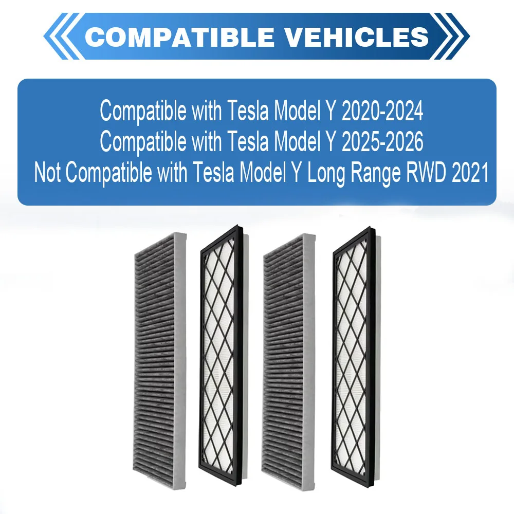 For Tesla Model Y 2020 2021 2022-2026 Cabin Air Filter Air Intake Filter Replacement Activated Carbon Filter Car Accessories
For Tesla Model Y 2020 2021 2022-2026 Cabin Air Filter Air Intake Filter Replacement Activated Carbon Filter Car Accessories