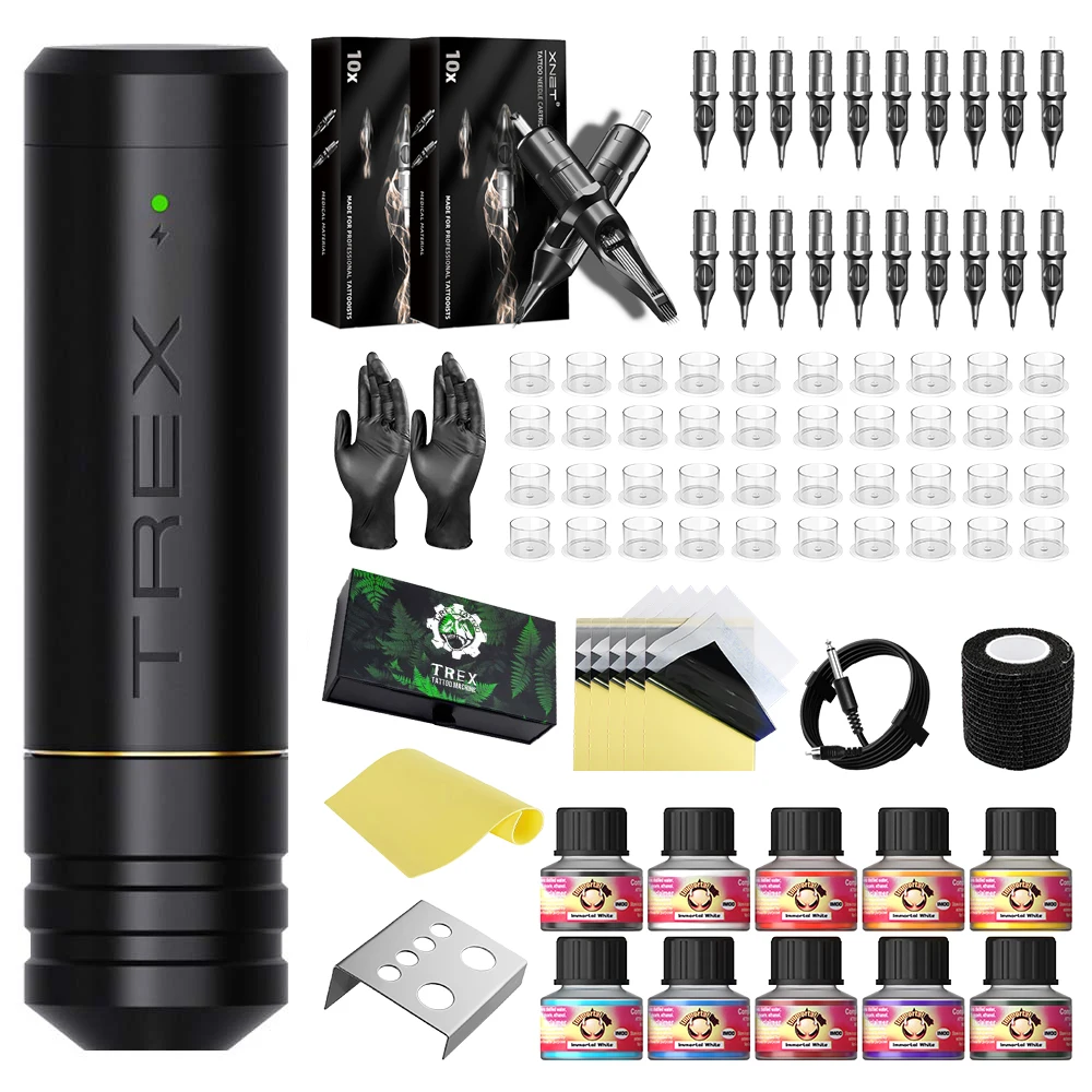 Tattoo Kit T-Rex Wireless Tattoo Machine Kit 4.0mm Stroke Length Rotary Tattoo Machine, Tattoo Gun Kit for Art Tattoo
Tattoo Kit T-Rex Wireless Tattoo Machine Kit 4.0mm Stroke Length Rotary Tattoo Machine, Tattoo Gun Kit for Art Tattoo