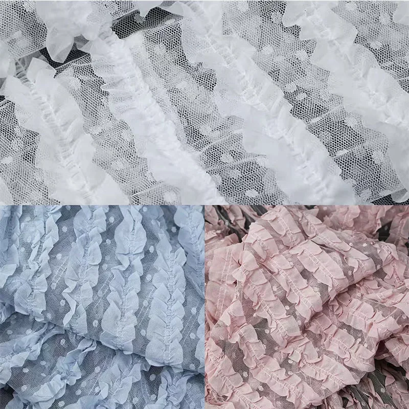 Wave Three-dimensional Mesh Hook Embroidery Lace Fabric Dress Skirt Sewing Doll Clothing Designer Fabric
Wave Three-dimensional Mesh Hook Embroidery Lace Fabric Dress Skirt Sewing Doll Clothing Designer Fabric