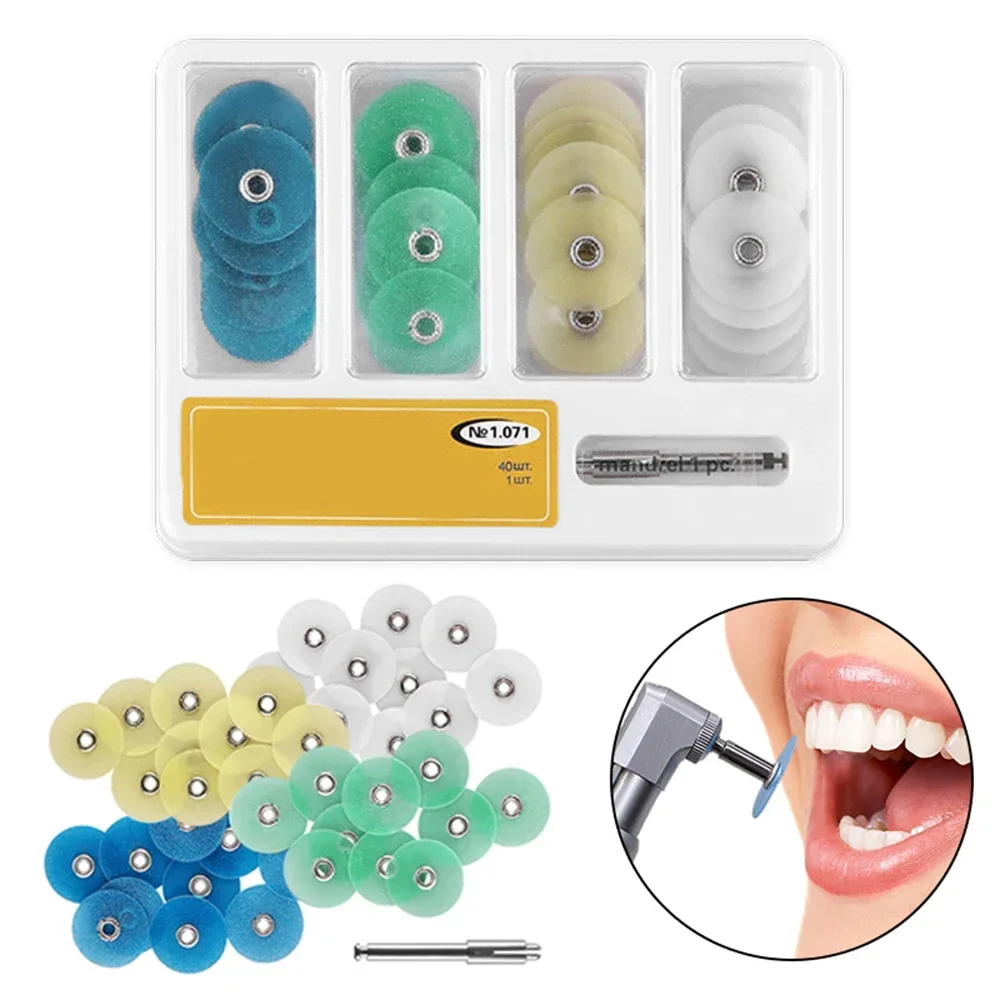 40Pcs/set Dental Composite Polishing Disc Gross Reduction Contouring Mandrel Stripes Set Teeth Whitening Dental Materials
40Pcs/set Dental Composite Polishing Disc Gross Reduction Contouring Mandrel Stripes Set Teeth Whitening Dental Materials
