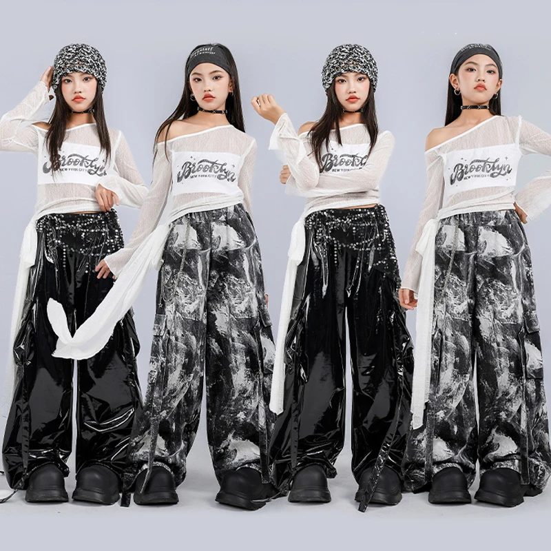 Костюм для джазового танца для девочек, наряд для выступлений Kpop, белый сетчатый топ, брюки-ташины в стиле хип-хоп, детская модная одежда для уличных танцев 2895
Костюм для джазового танца для девочек, наряд для выступлений Kpop, белый сетчатый топ, брюки-ташины в стиле хип-хоп, детская модная одежда для уличных танцев 2895