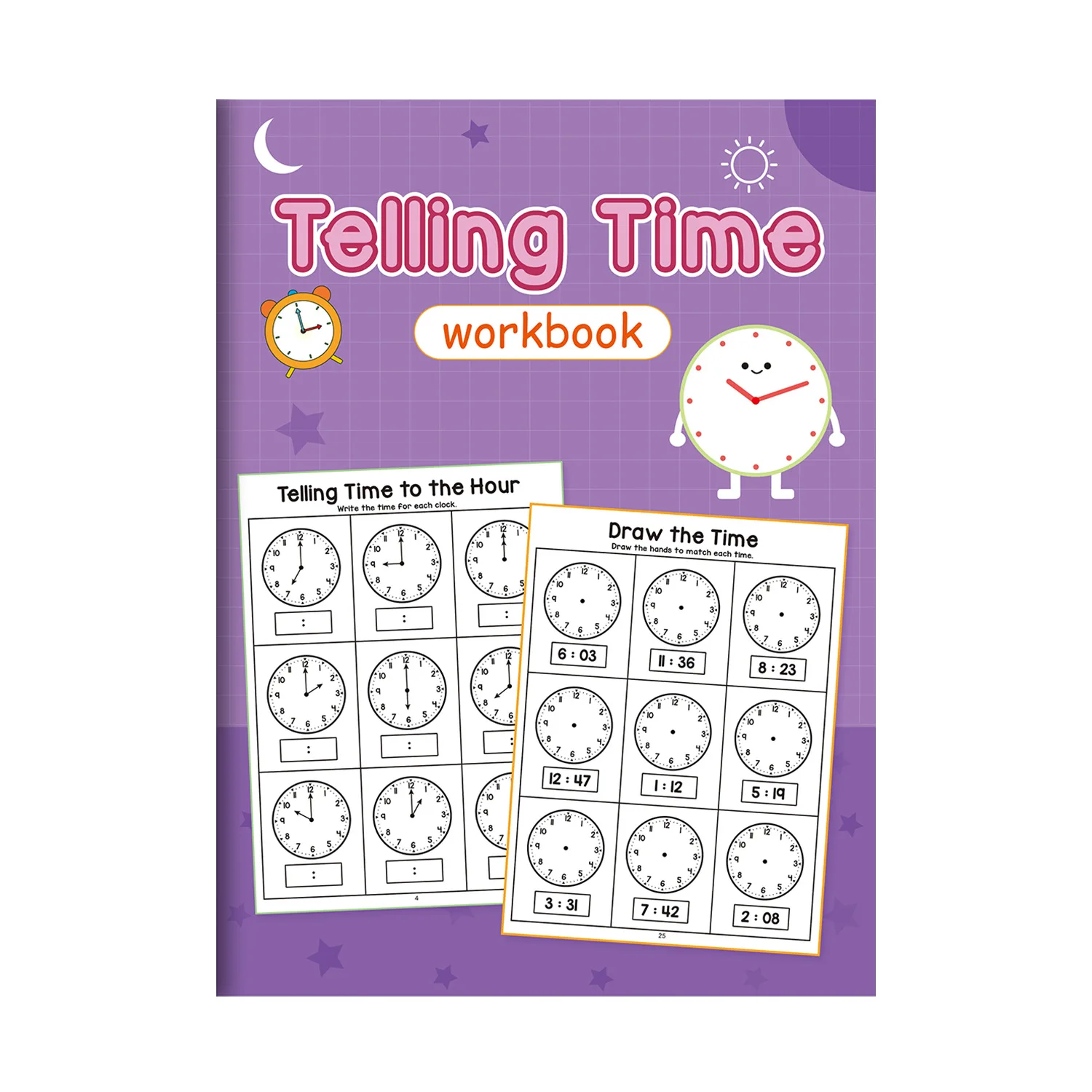 Telling the Time Practice Reading Clocks Workbook Clocks, Hours, Quarter Hours, Five Minutes, Minutes, Digital and Analog Clocks
Telling the Time Practice Reading Clocks Workbook Clocks, Hours, Quarter Hours, Five Minutes, Minutes, Digital and Analog Clocks
