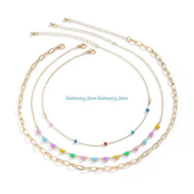 573B Multilayer Choker Temperament Clavicle Chain Colorful Mini Heart Charm Necklace
573B Multilayer Choker Temperament Clavicle Chain Colorful Mini Heart Charm Necklace