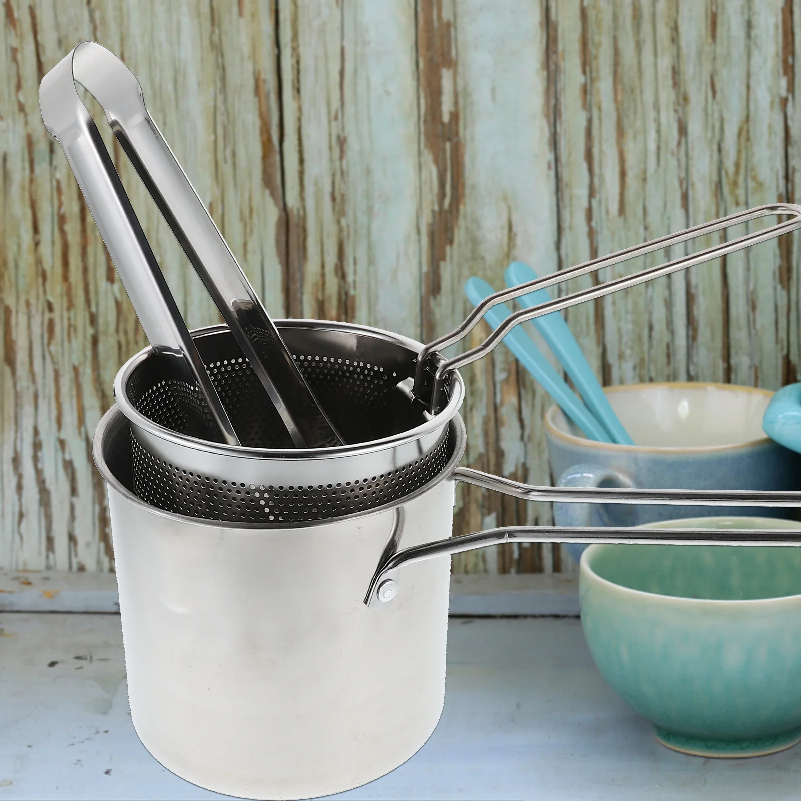 1 Set Of Nonstick Deep Fryer Pot Frying Basket With Handle Portable Frying Pan Kitchen Food Fried Basket 
1 Set Of Nonstick Deep Fryer Pot Frying Basket With Handle Portable Frying Pan Kitchen Food Fried Basket