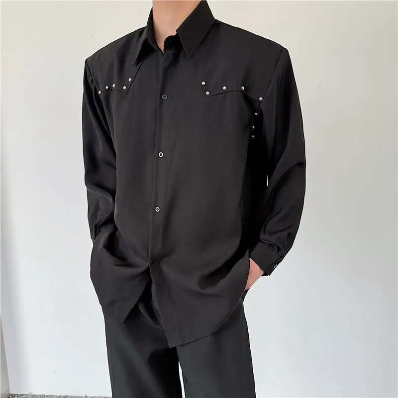 SYUHGFA Male Rivet Shirt Korean Style Long Sleeve Turn-down Collar Solid Color Single Breasted 2024 Spring Trend Casual Shirts
SYUHGFA Male Rivet Shirt Korean Style Long Sleeve Turn-down Collar Solid Color Single Breasted 2024 Spring Trend Casual Shirts