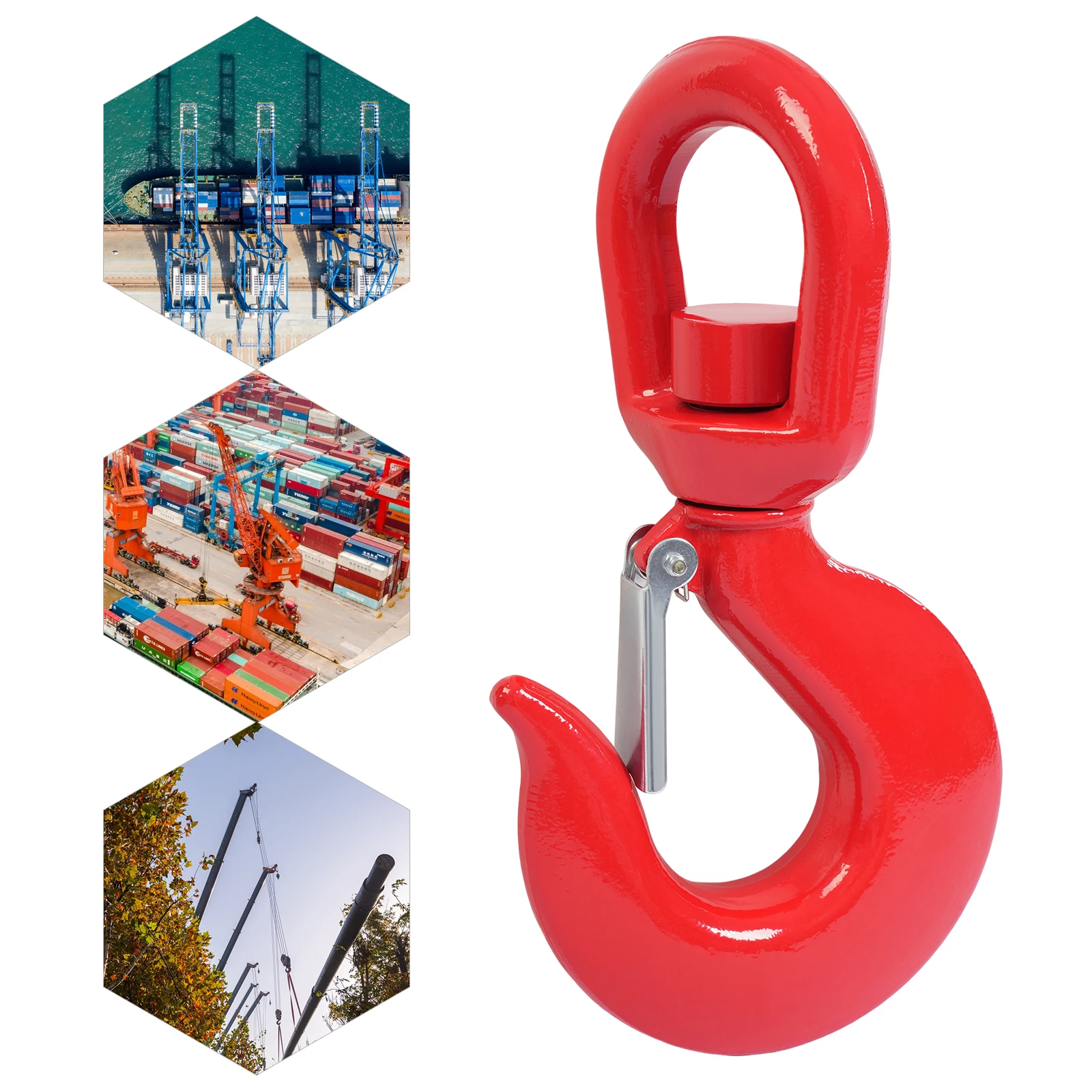 Locking Swivel Hook, Heavy Duty Swivel Lifting Hook, Lifting Hook with Safety Latch, 1* Locking Swivel Hook, Red Alloy Steel
Locking Swivel Hook, Heavy Duty Swivel Lifting Hook, Lifting Hook with Safety Latch, 1* Locking Swivel Hook, Red Alloy Steel