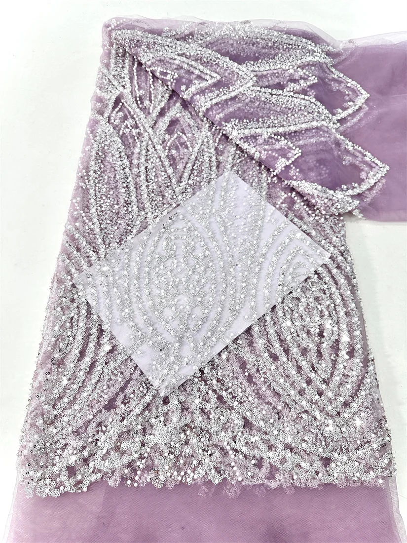 Luxury African Lace Fabric 2025 High Quality Sequins Beads Lace Fabrics For Nigerian Wedding French Tulle Lace Fabric
Luxury African Lace Fabric 2025 High Quality Sequins Beads Lace Fabrics For Nigerian Wedding French Tulle Lace Fabric